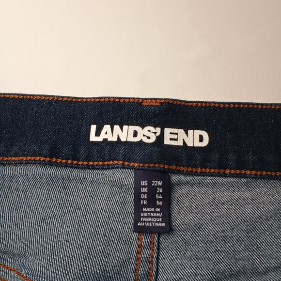 Lands' End Jeans Size 22W High Rise Wide Leg Dark Wash - Picture 5 of 9